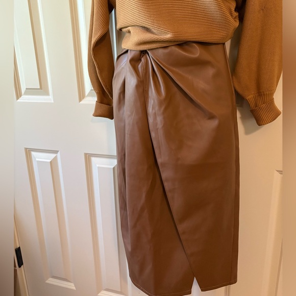 Open Edit Dresses & Skirts - Faux Leather Wrap Skirt, size xs
